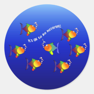 Etiquetas diferentes dos peixes