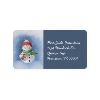 Etiquetas digitais de aquarela Snowman