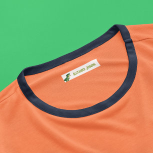 Etiquetas Dinossauro T-rex Aquarela com Nome de Crianças Per