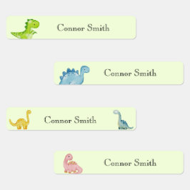 Etiquetas Dinossauros da escola, bonitos, cuidados de dia