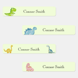 Etiquetas Dinossauros da escola, bonitos, cuidados de dia