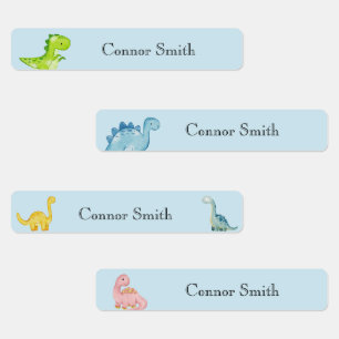 Etiquetas Dinossauros da escola, bonitos, cuidados de dia