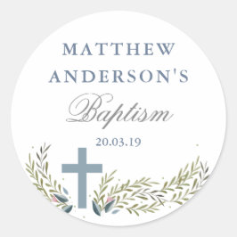 Etiquetas do adesivo azul floral