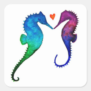 Etiquetas do amor do cavalo marinho