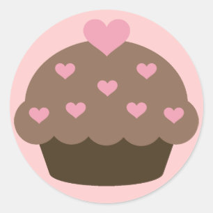 Etiquetas do amor do cupcake do chocolate