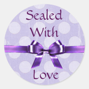 Etiquetas do amor do roxo & da lavanda "selado