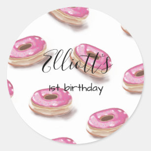 Etiquetas do aniversário da rosquinha