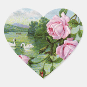 Etiquetas do aniversário do coração do vintage