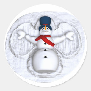 Etiquetas do anjo da neve do boneco de neve