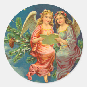 Etiquetas do anjo do Natal do Victorian