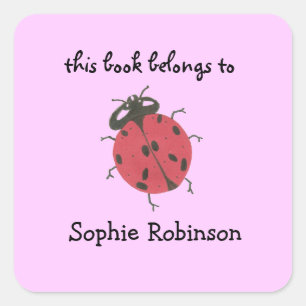 Etiquetas do bookplate do joaninha
