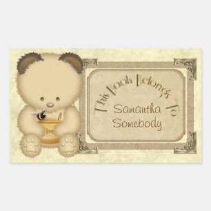 Etiquetas do Bookplate do urso de mel