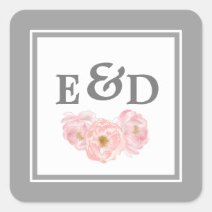 Etiquetas do casamento do monograma do design da