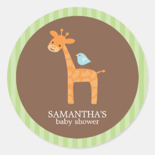 Etiquetas do chá de fraldas dos amigos do safari