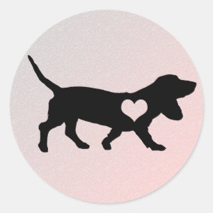 Etiquetas do coração de Basset Hound