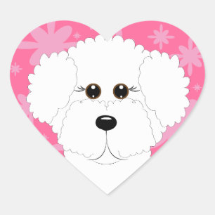 Etiquetas do coração de Bichon Frise