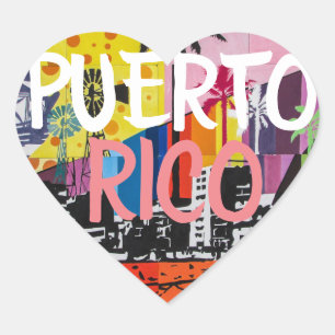 Etiquetas do coração de Puerto Rico