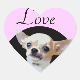 Etiquetas do coração do amor do cão da chihuahu