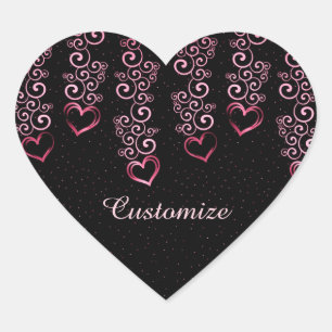 Etiquetas do coração dos corações da videira d