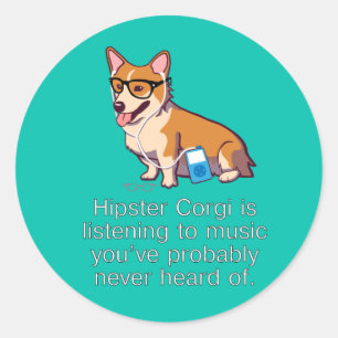 Etiquetas do Corgi do hipster