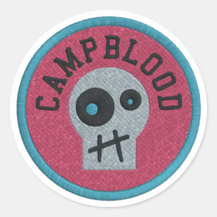 Etiquetas do crachá de mérito de CampBlood Skull