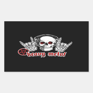 ETIQUETAS DO CRÂNIO DO METAL PESADO