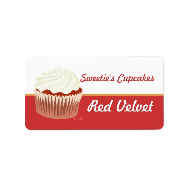 Etiquetas do Cupcake Red Velvet (Frente)