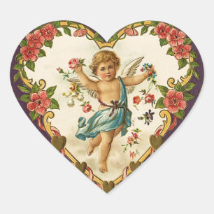 Etiquetas do Cupido dos namorados do vintage