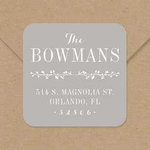 Etiquetas do endereço do remetente do monograma d