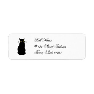 Etiquetas do enviamento do gato preto