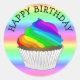 Etiquetas do feliz aniversario do cupcake do (Frente)
