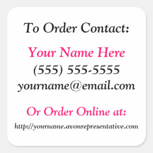 Etiquetas do folheto de Avon - quadrado