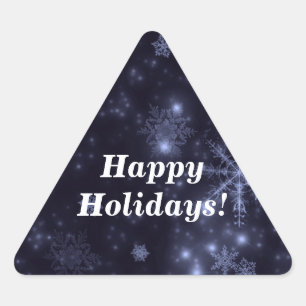 Etiquetas do fundo azul da meia-noite dos flocos