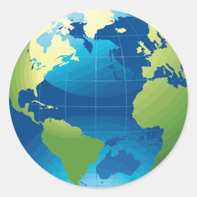 Etiquetas do globo terrestre do continente (Frente)