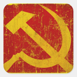 Etiquetas do Grunge do martelo & da foice de URSS