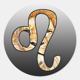 Etiquetas do leão do sinal do horóscopo de Leo