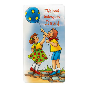 Etiquetas do livro com miúdos