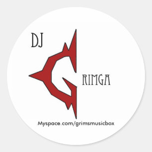Etiquetas do logotipo do DJ Grimga