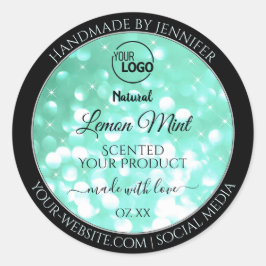 Etiquetas do logotipo Glamorous Teal Sparkle Glitt