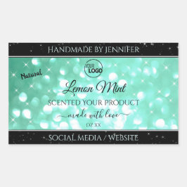 Etiquetas do logotipo Glamorous Teal Sparkle Glitt