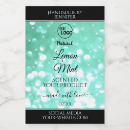 Etiquetas do logotipo Glamorous Teal Sparkle Glitt