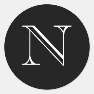 Etiquetas do monograma de N