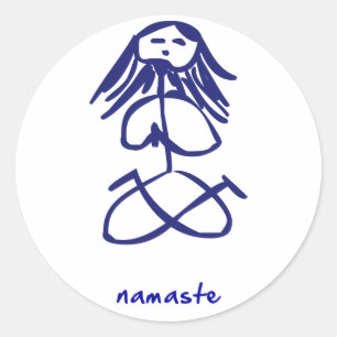 Etiquetas do namaste da menina da ioga