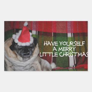 Etiquetas do Natal do cão do Pug