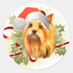 Etiquetas do Natal do yorkshire terrier
