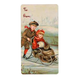 Etiquetas do natal vintage para presentes