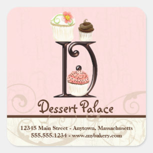 Etiquetas do negócio do logotipo do cupcake do