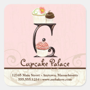 Etiquetas do negócio do logotipo do cupcake do