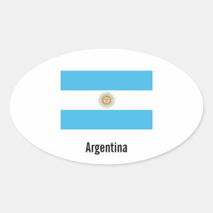 Etiquetas do oval da bandeira de Argentina