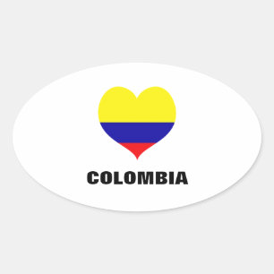 Etiquetas do oval do coração de Colômbia